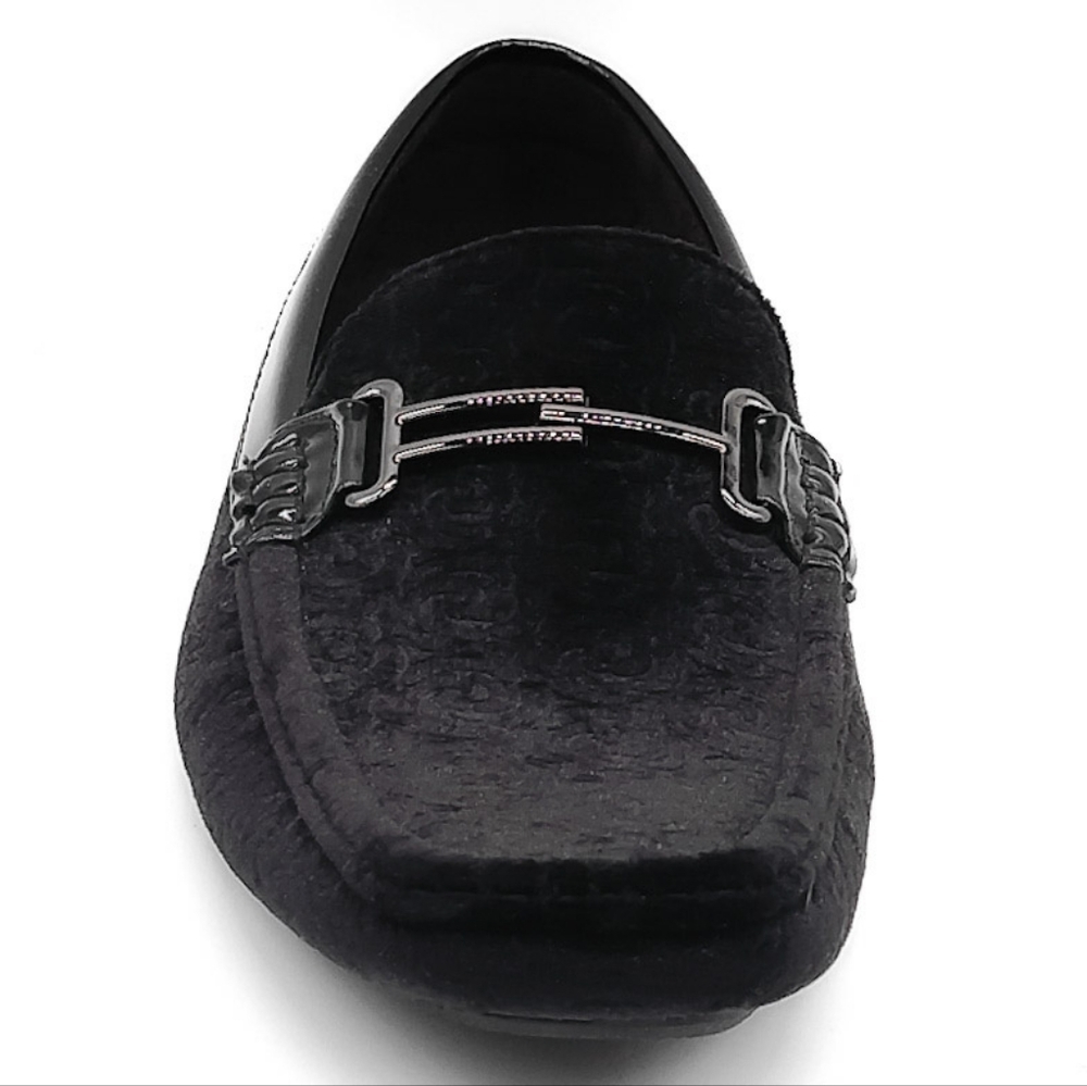 New Men's Black Velvet Slip On Amali Driving Moccasin Loafer